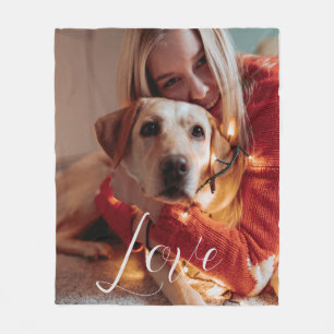 Couverture Polaire Script personnalisé photo chien animal de compagni