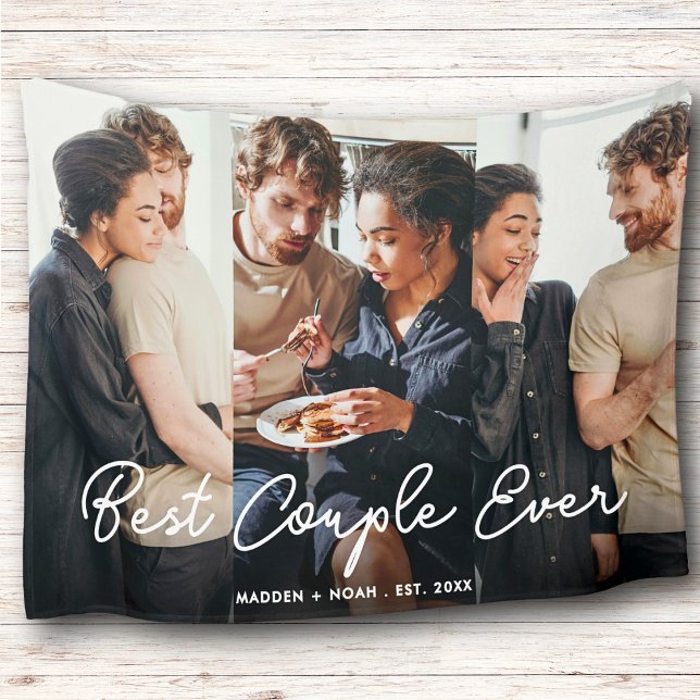 Couverture Polaire Script photo moderne meilleur couple jamais collag (Créateur téléchargé)