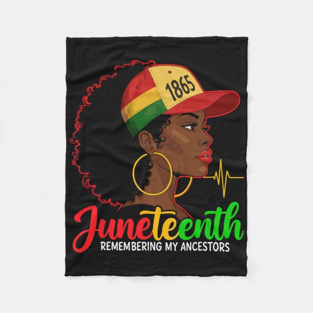 Couverture Polaire Se souvenir de mes ancêtres Juneteenth Cheveux Nat (Devant)