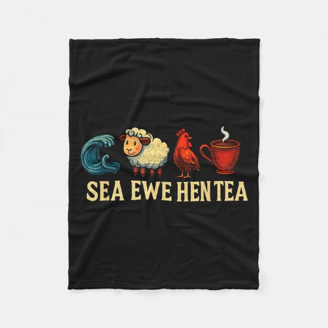 Couverture Polaire Sea Ewe Hen Tea Funny Shirt Sea Ewe Hen Tea  (Devant)