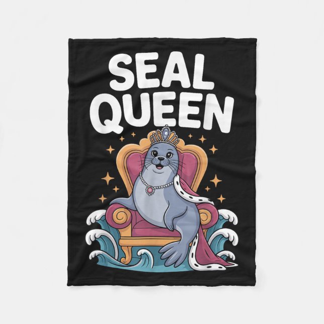 Couverture Polaire Seal cool Art Pour Femmes Filles Maman Mer Lion An (Devant)
