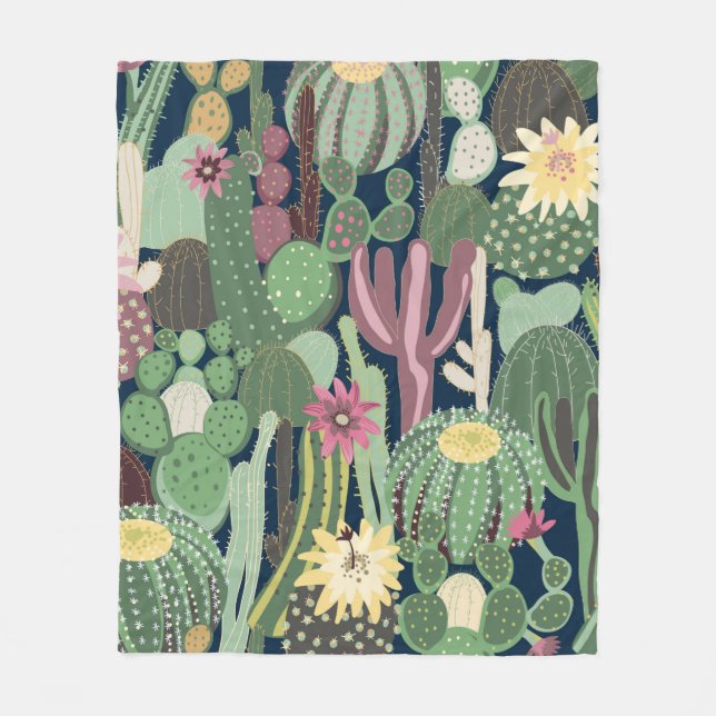 Couverture Polaire seamless background with cactus (Devant)