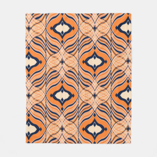 Couverture Polaire Seamless Oriental pattern, black, orange ornament.