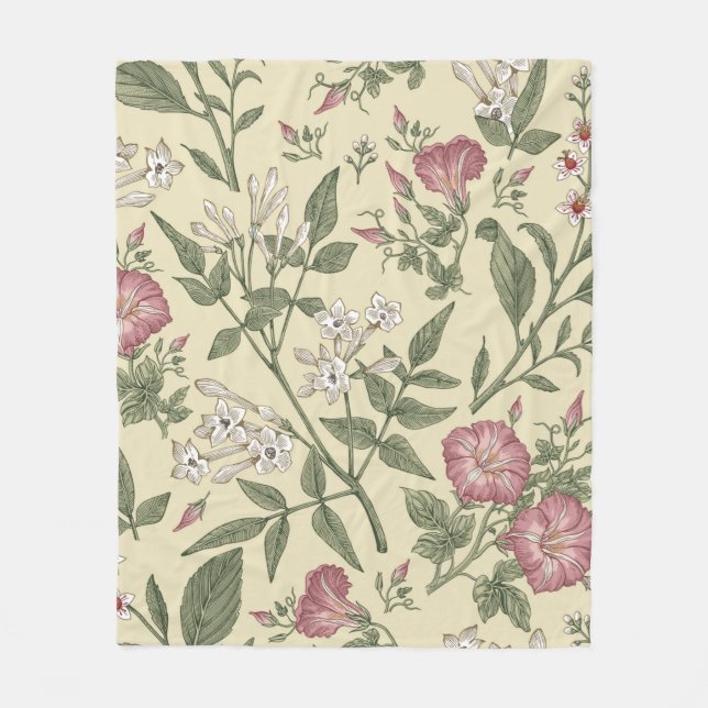 Couverture Polaire Seamless pattern. Beautiful fabric blooming realis (Devant)