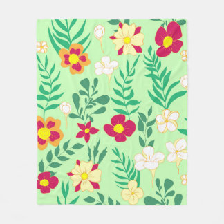 Couverture Polaire Seamless pattern flower and leaveshome decor, back