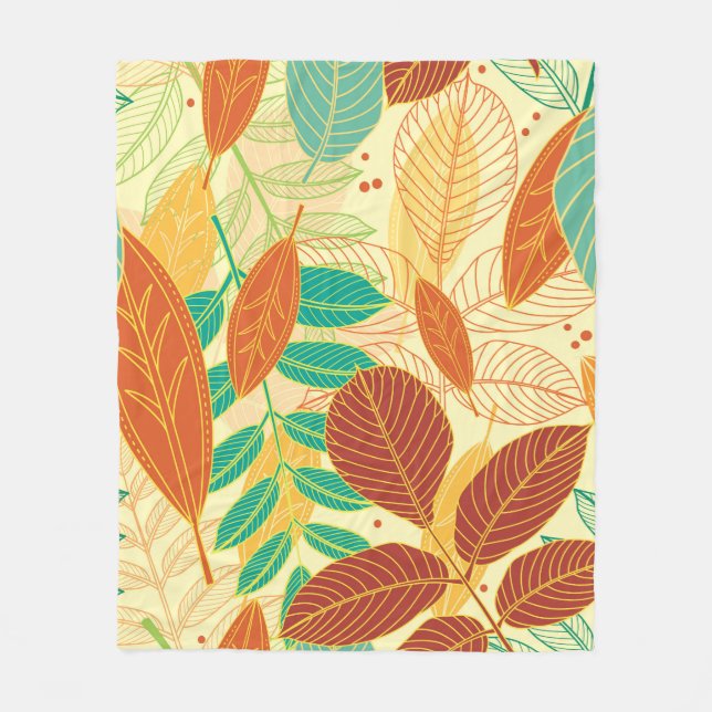 Couverture Polaire Seamless pattern with autumn leaves  (Devant)