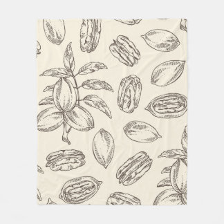 Couverture Polaire Seamless pattern with pecan: pecan nuts and leaves