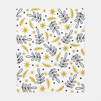 Couverture Polaire Seamless pattern with snowflakes and fir branches.
