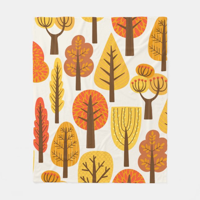 Couverture Polaire Seamless pattern with trees. Autumn (Devant)