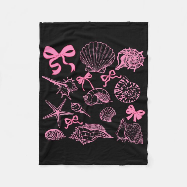 Couverture Polaire Seashell Coquette Bow Hawaii Beach Vacances d'été (Devant)