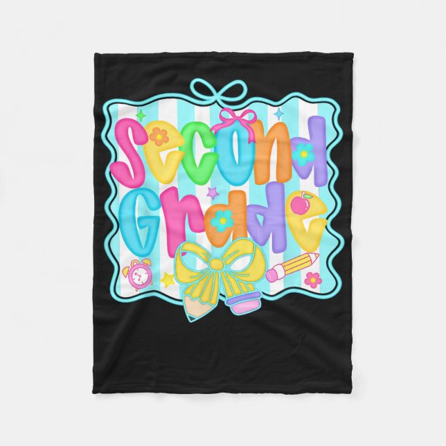 Couverture Polaire Second Grade Back To School 2nd Grade Coquette Tea (Devant)