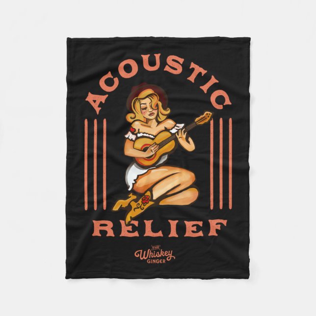 Couverture Polaire Secours Acoustique Cute Tropical Guitare Musique T (Devant)