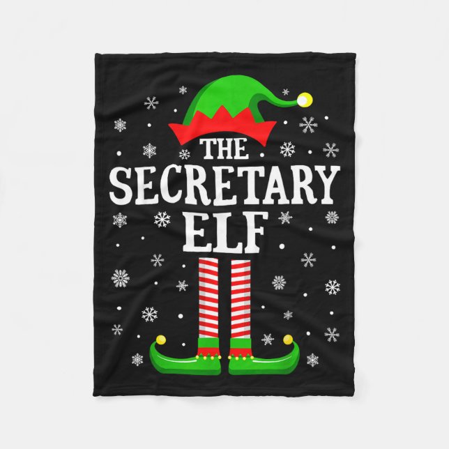 Couverture Polaire Secretary Elf Funny Christmas Family Matching  (Devant)