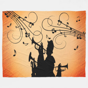Couverture Polaire Section Trumpet Jazz Musique Orange Rust