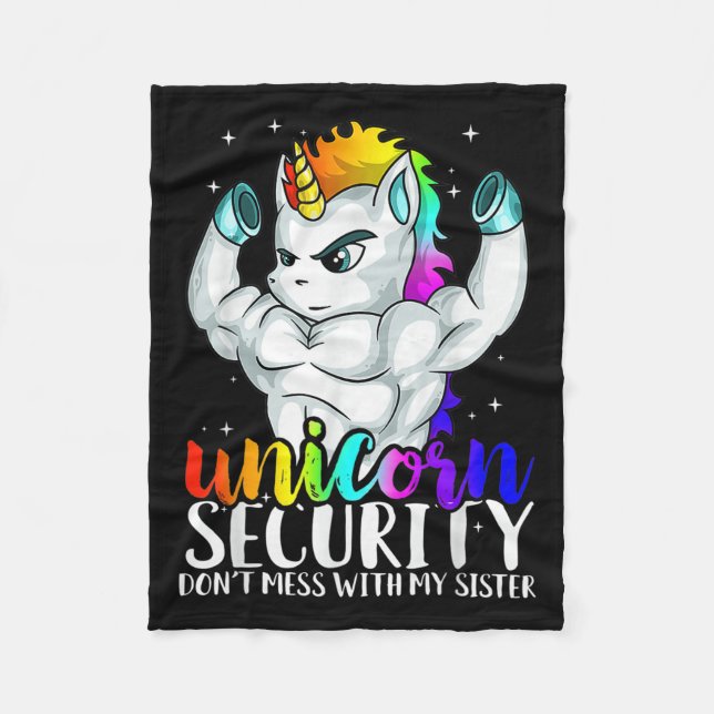 Couverture Polaire Sécurité Licorne N'embêtez Pas Ma Soeur Drôle Fr (Devant)