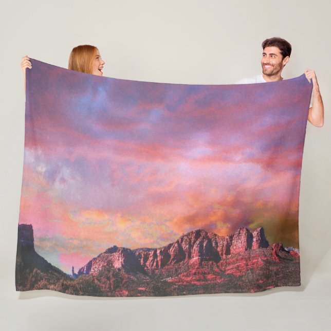 Couverture Polaire SEDONA ARIZONA Red Rock Sunset (En situation)