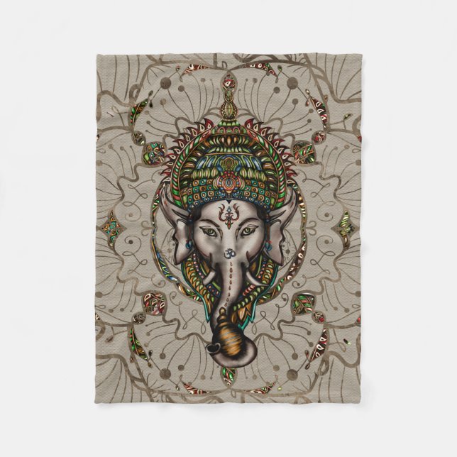 Couverture Polaire Seigneur Ganesha - couleur sur la toile (Devant)