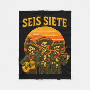 Couverture Polaire Seis Siete Drôle 67 Mème Mexicain Los Muertos Cala