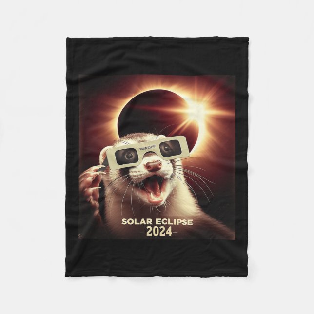Couverture Polaire Selfie Ferret Enfants Mens Solaire Eclipse Ferret (Devant)