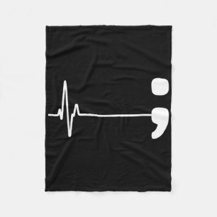Couverture Polaire Semicolon Heartbeat Flatline Prévention du suicide