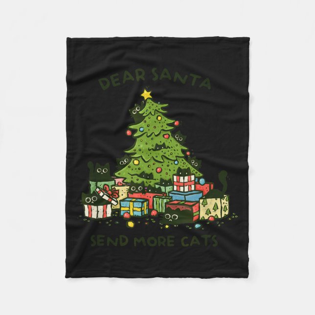 Couverture Polaire Send More Cats Funny Gift Christmas Pet Black Cat  (Devant)