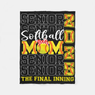 Couverture Polaire Senior Mom The Final Inning Softll Mom Cl Of 2025 