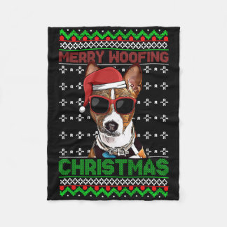 Couverture Polaire Senji Dog Funny Merry Woofing Noël