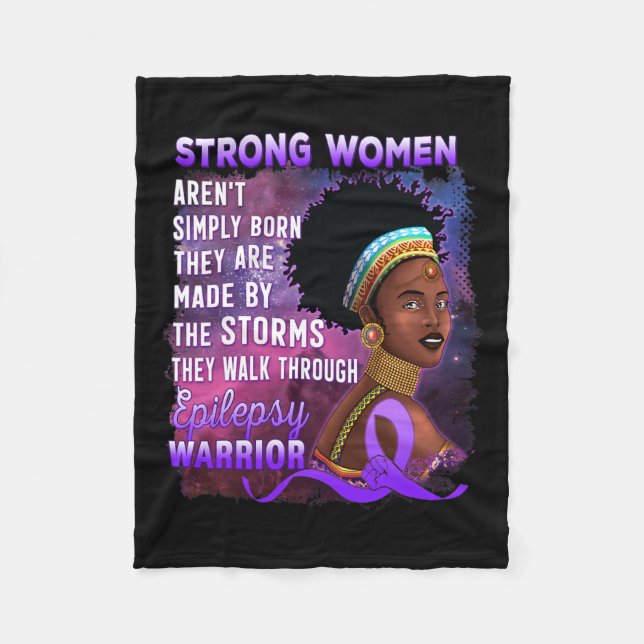 Couverture Polaire Sensibilisation à l'épilepsie Forte femme noire gu (Devant)
