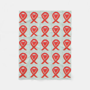 Couverture Polaire Sensibilisation au cancer du sang Ruban rouge Couv