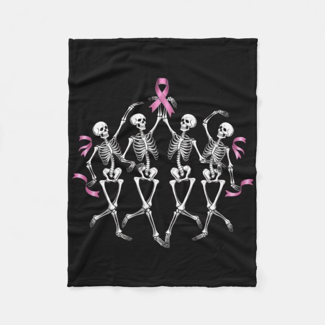 Couverture Polaire Sensibilisation au cancer du sein Squelette Danser (Devant)