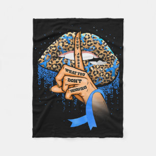 Couverture Polaire Sensibilisation au diabète Lèvres léopard Blue Rib