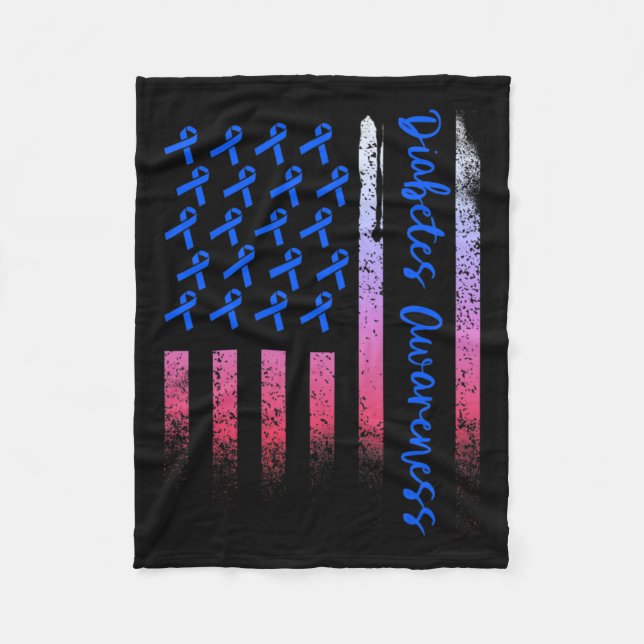 Couverture Polaire Sensibilisation au diabète Ruban bleu États-Unis D (Devant)