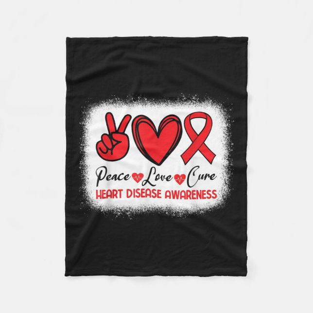 Couverture Polaire Sensibilisation aux maladies cardiaques Paix Amour (Devant)