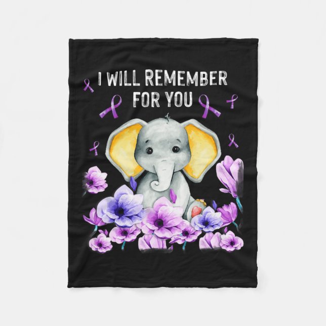 Couverture Polaire Sensibilisation Éléphant Mignon Je Me Souviendrai  (Devant)
