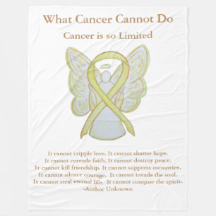 Couverture Polaire Sensibilisation Jaune Ruban Bone Cancer Ange Blanc