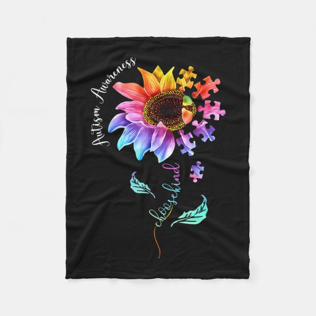 Couverture Polaire Sensibilisation sur l'autisme Acceptation Femmes M (Devant)