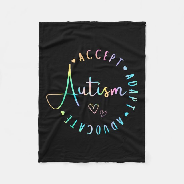 Couverture Polaire Sensibilisation sur l'autisme Accepter Adapt Advoc (Devant)