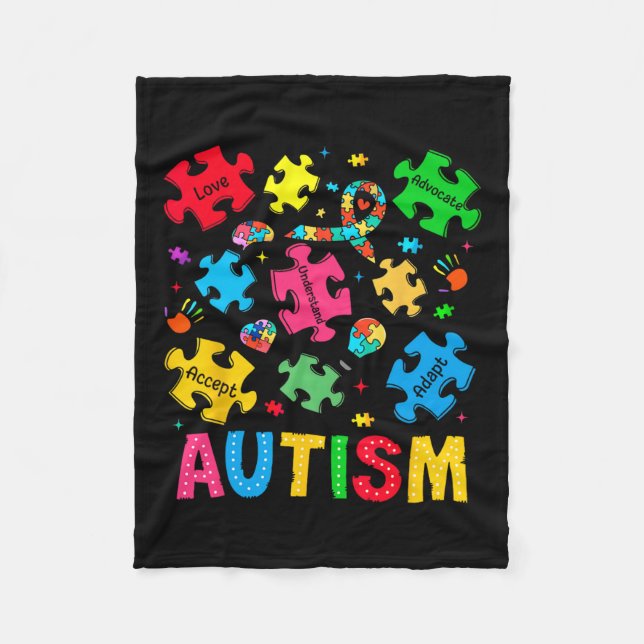 Couverture Polaire Sensibilisation sur l'autisme Accepter Adapt Advoc (Devant)
