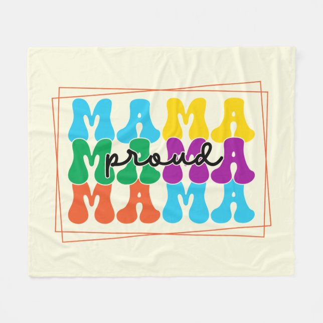 Couverture Polaire Sensibilisation sur l'autisme Fière Mama Blanche (Devant (Horizontal))