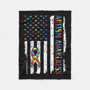 Couverture Polaire Sensibilisation sur l'autisme Maman Papa Usa Drape