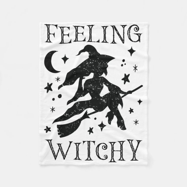 Couverture Polaire Sentiment Witchy Funny Halloween Vibes sorcières K (Devant)
