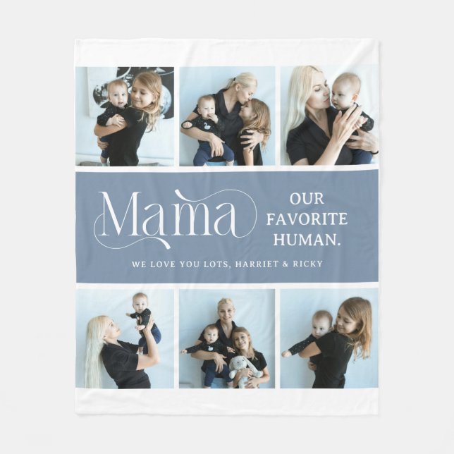 Couverture Polaire Sentimental Photo Collage Mama Keepsake  (Devant)