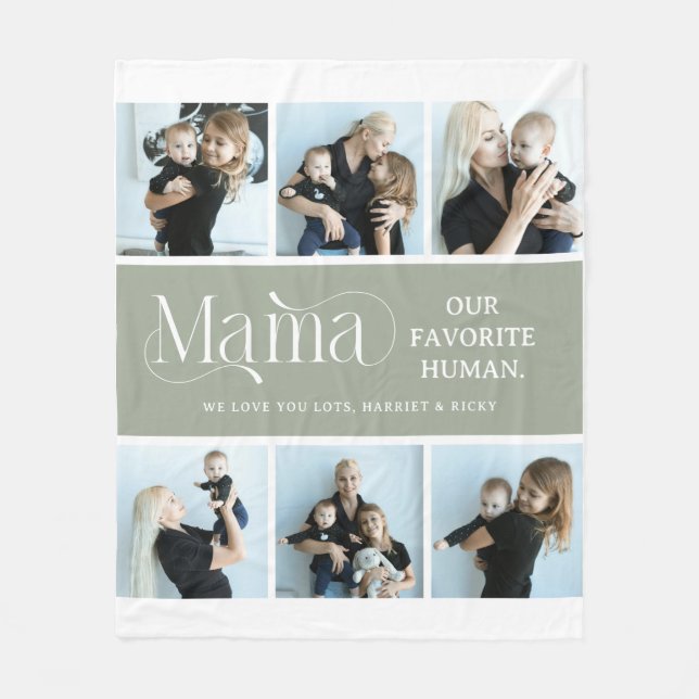Couverture Polaire Sentimental Photo Collage Mama Keepsake  (Devant)