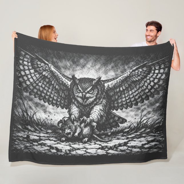 Couverture Polaire Sentinelle Hibou ailée par BurnsInHell (En situation)