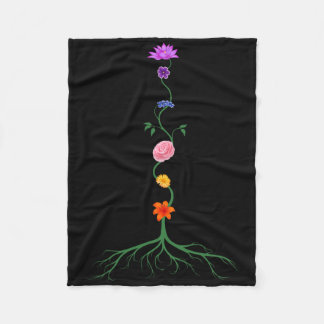 Couverture Polaire Sept Chakras comme fleurs colorées de chakra, yoga