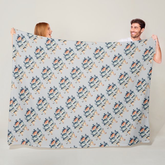 Couverture Polaire Sept cygnes nageant Cut-Out Stencil-Style 2 (En situation)