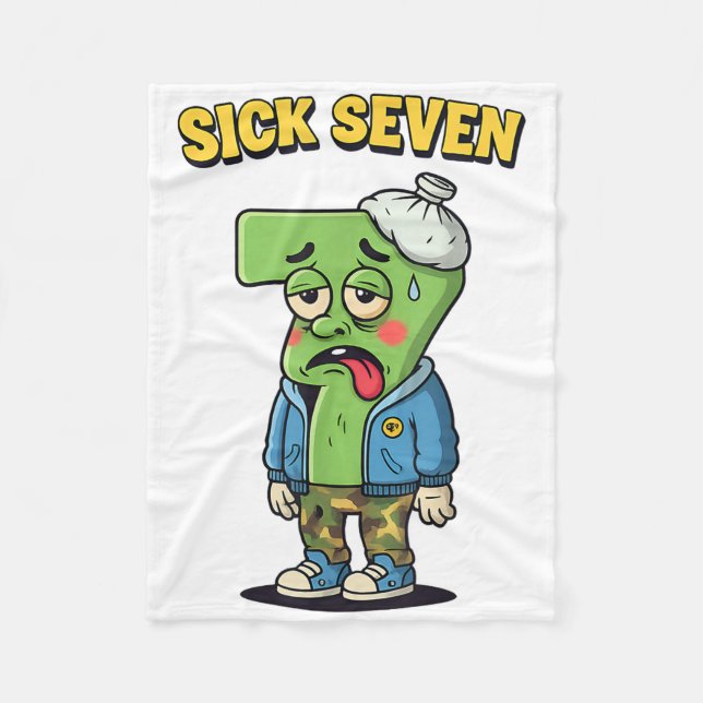 Couverture Polaire Sept Malade Mème Drôle Tendance 6 7 Costume Hallow (Devant)