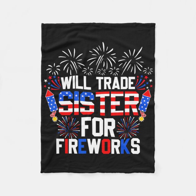 Couverture Polaire Sera La Soeur Pour Fireworks Drôle 4 juillet (Devant)