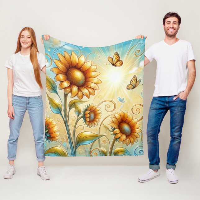 Couverture Polaire Sérénade de rayon de soleil (En situation)