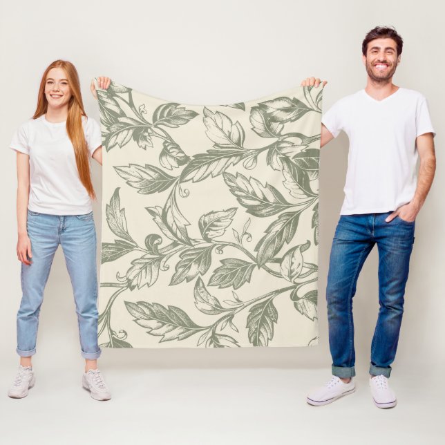 Couverture Polaire Serene Sage Green | Charme de la vigne rustique Co (En situation)